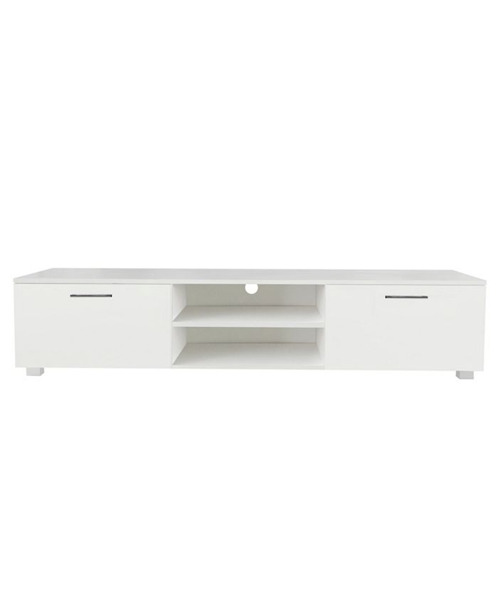 Simplie Fun White TV Stand for 70 Inch TV Stands, Media Console