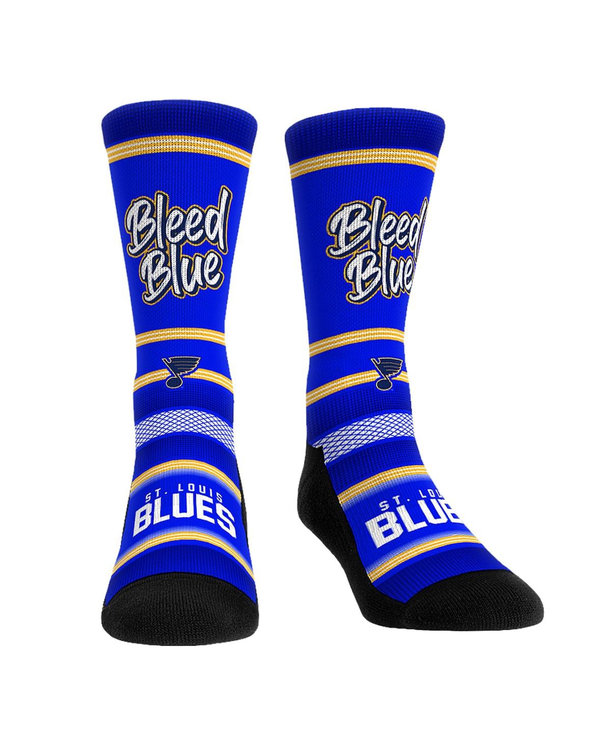 Rock 'em Men's And Women's  Socks St. Louis Blues Allover Logo And Paint Crew Socks In Royal