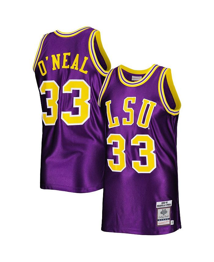 Mitchell & Ness Men's Shaquille O'Neal Purple LSU Tigers Authentic