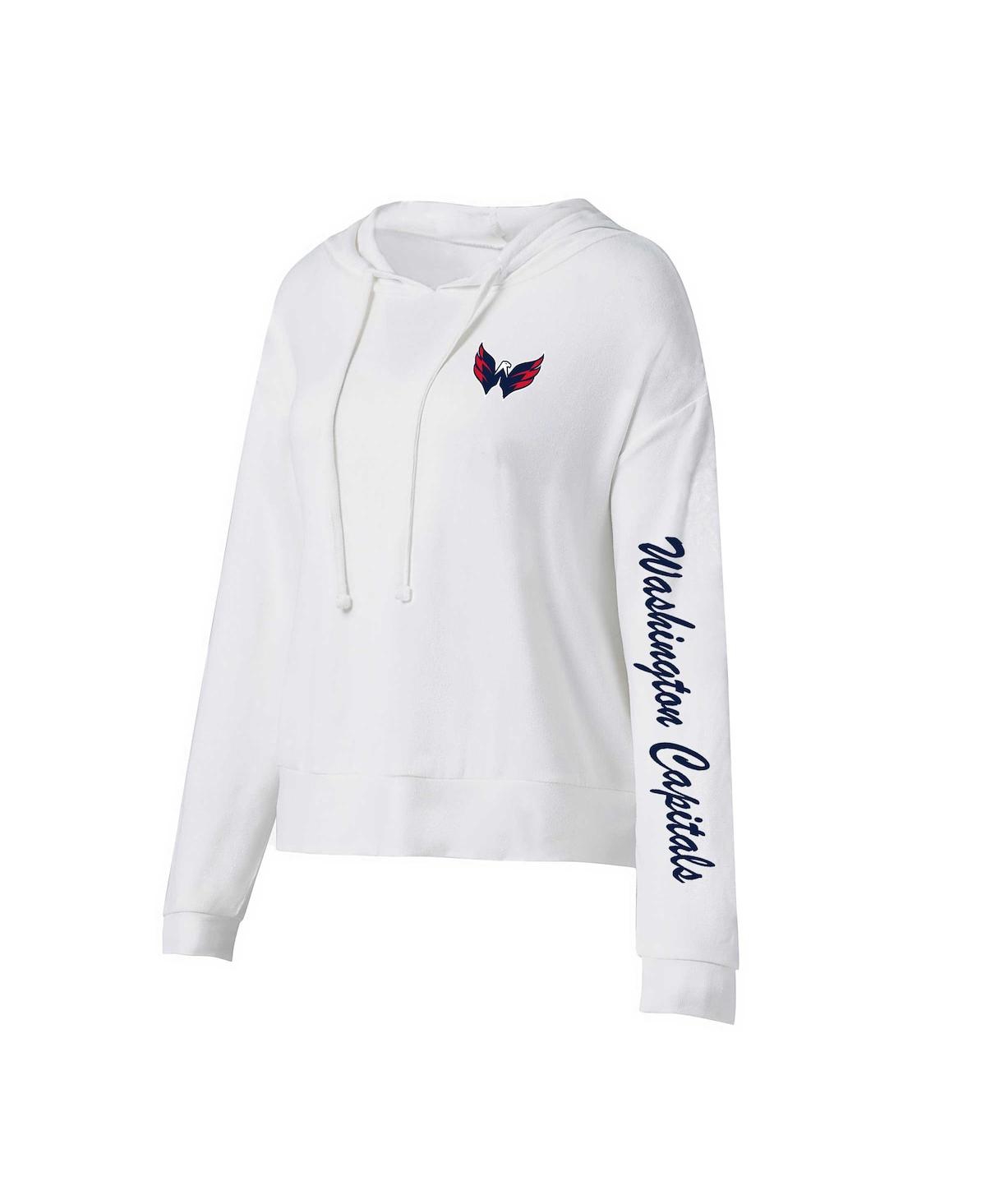 Shop Concepts Sport Women's  White Washington Capitals Accord Hacci Long Sleeve Hoodie T-shirt