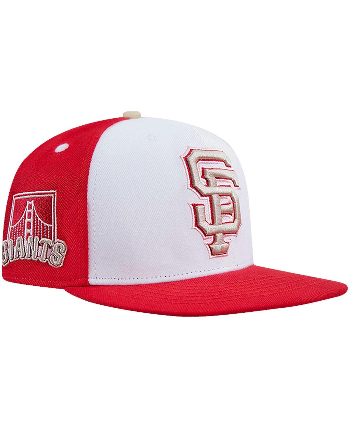 Pro Standard Men's  White, Red San Francisco Giants Strawberry Ice Cream Drip Snapback Hat In White,red