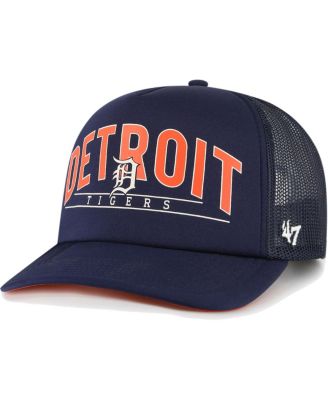 Detroit Tigers 47 Brand Navy Trucker White Mesh Snapback Hat - Detroit Game  Gear