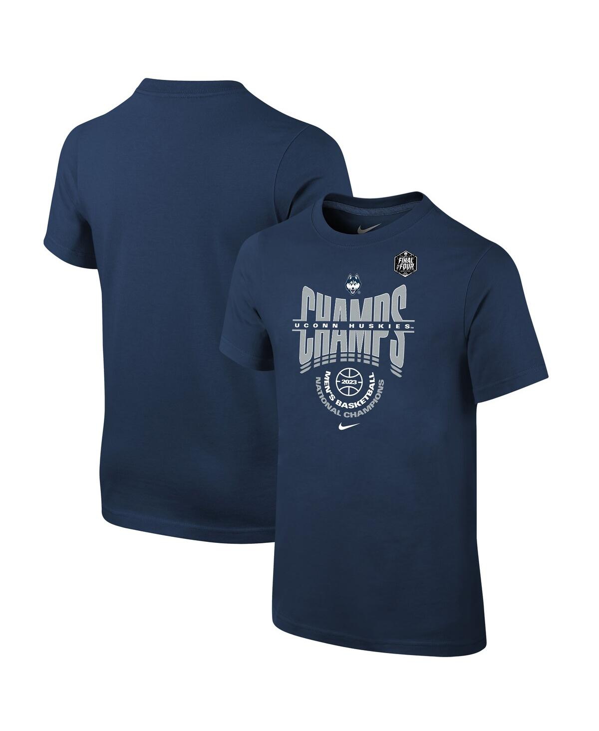 Big Boys and Girls NikeUConn Huskies 2023 Ncaa Men's Basketball National Champions Locker Room T-shirt - Navy