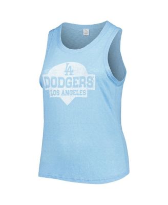 Women's Royal Los Angeles Dodgers Plus Size High Neck Tri-Blend Tank Top