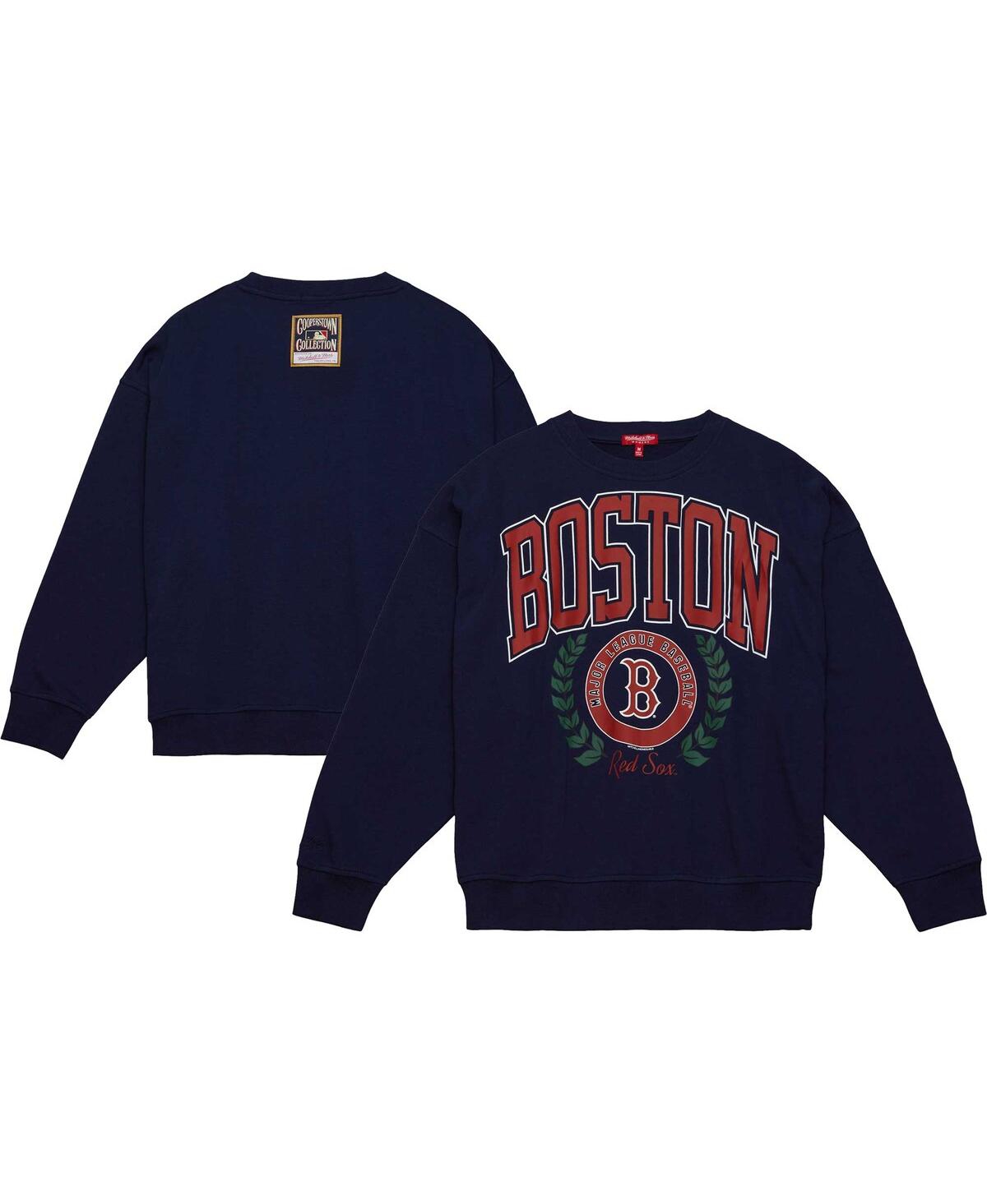 Women's Mitchell & NessBoston Red Sox Logo Lt 2.0 Pullover Sweatshirt - Navy
