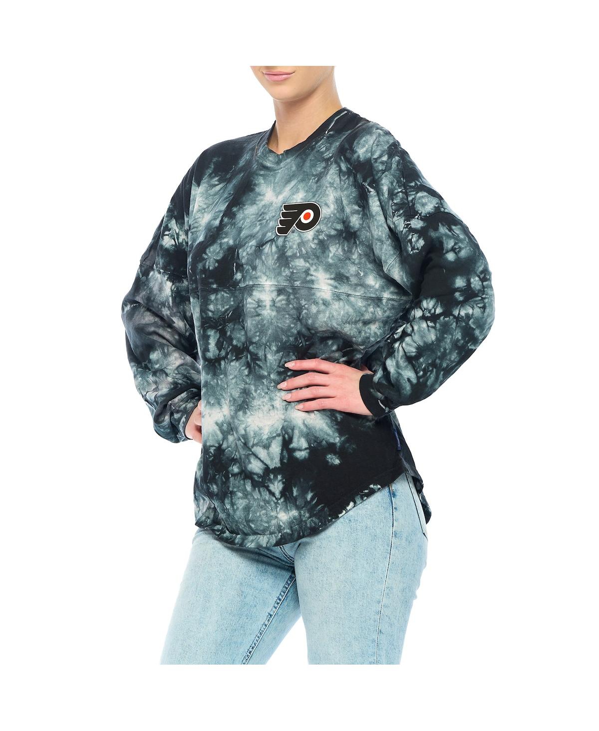 Women's FanaticsPhiladelphia Flyers Crystal-Dye Long Sleeve T-shirt - Black