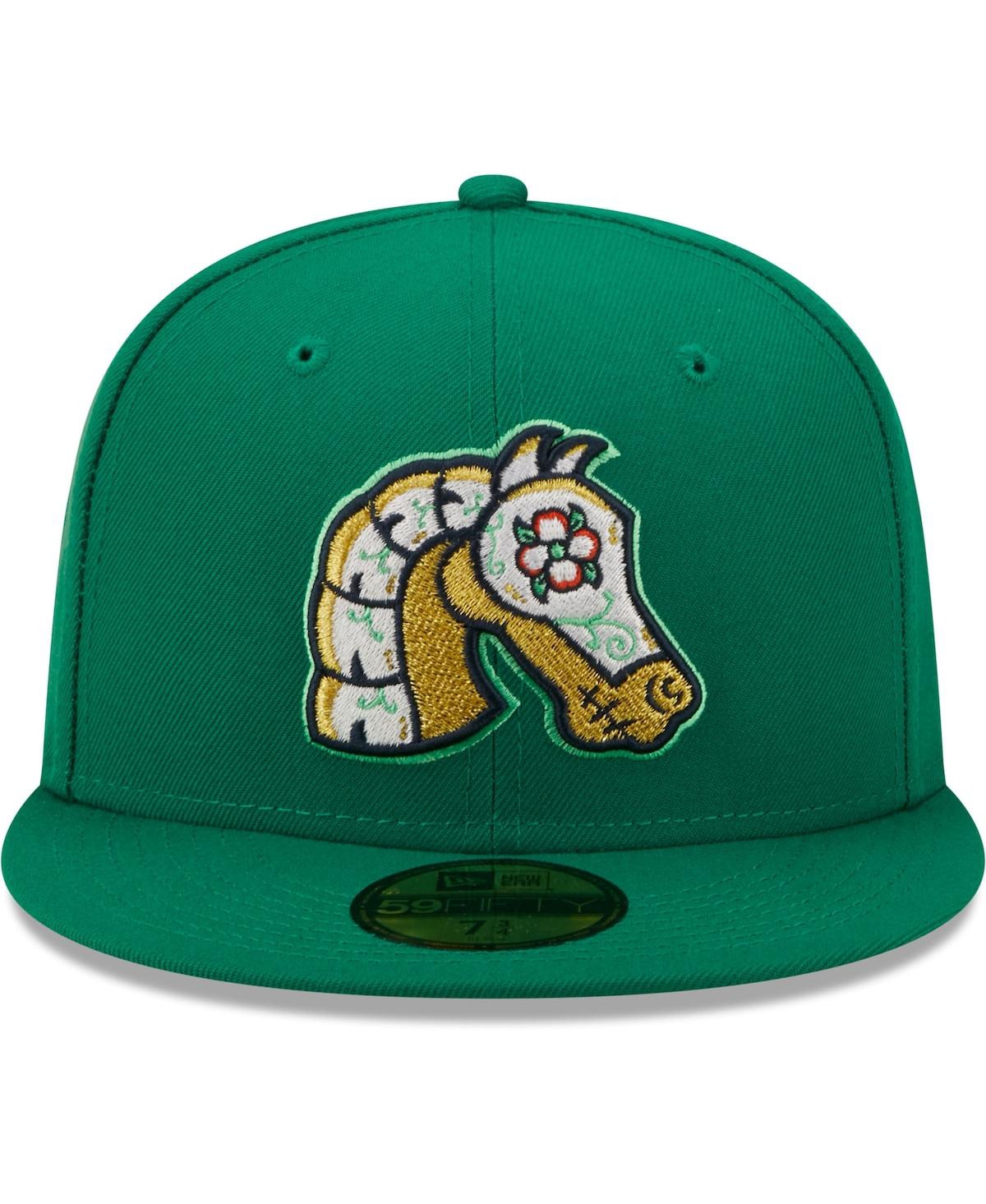 Shop New Era Men's  Green Caballeros De Charlotte Copa De La Diversion 59fifty Fitted Hat