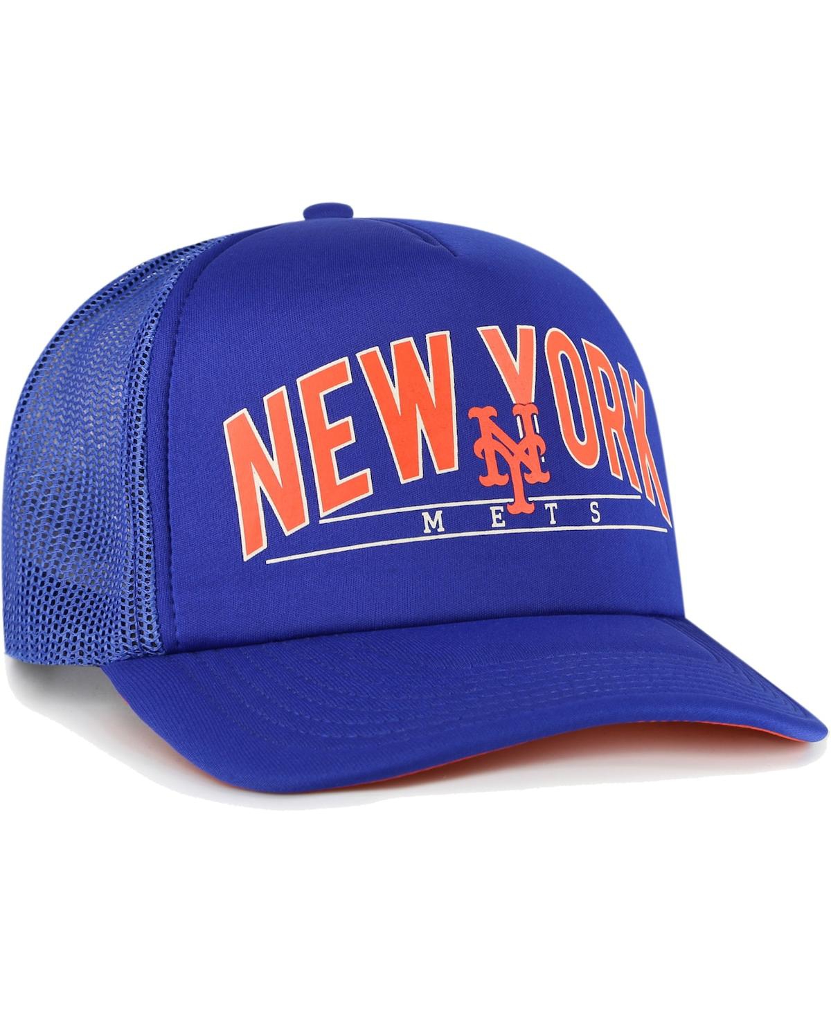 Men's '47 BrandNew York Mets Backhaul Foam Trucker Snapback Hat - Royal