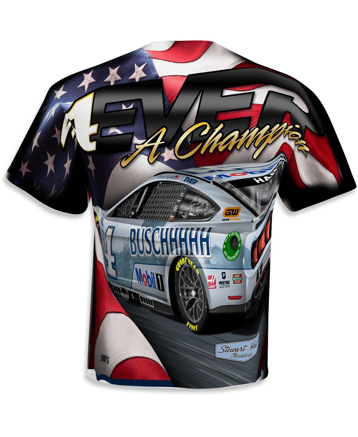 Shop Stewart-haas Racing Team Collection Men's  White Kevin Harvick Sublimated Patriotic T-shirt