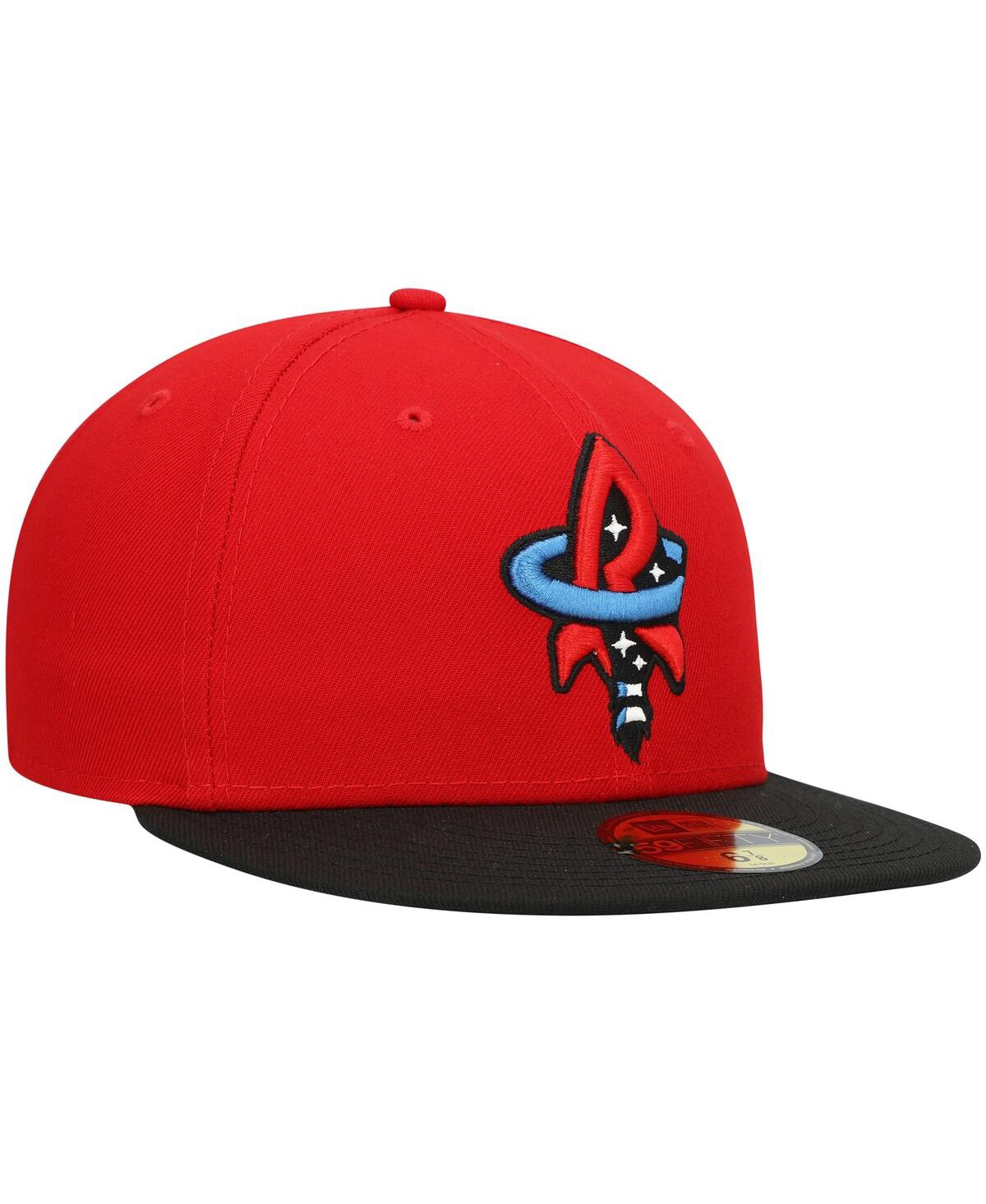 NEW ERA MEN'S NEW ERA RED ROCKET CITY TRASH PANDAS AUTHENTIC COLLECTION TEAM ALTERNATE 59FIFTY FITTED HAT 