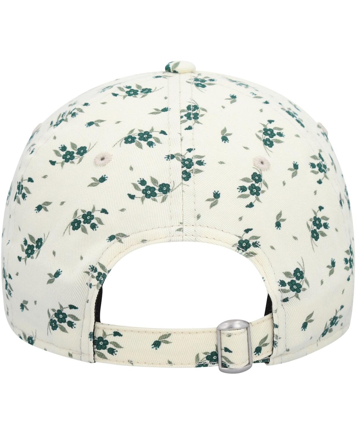 Shop New Era Women's  Cream Oakland Athletics Chrome Bloom 9twenty Adjustable Hat