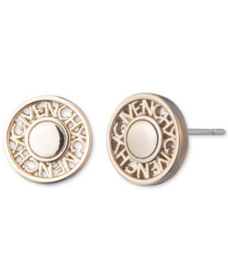 Givenchy Gold-Tone Logo Coin Button Stud Earrings - Macy's