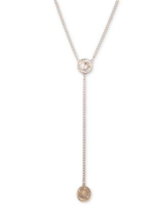 Givenchy - Gold-Tone Logo Coin Lariat Necklace, 16" + 3" extender