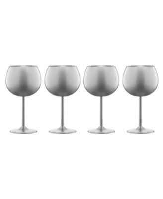 Cambridge 12 oz Stainless Steel Red Wine Glasses, Set of 4 - Silver