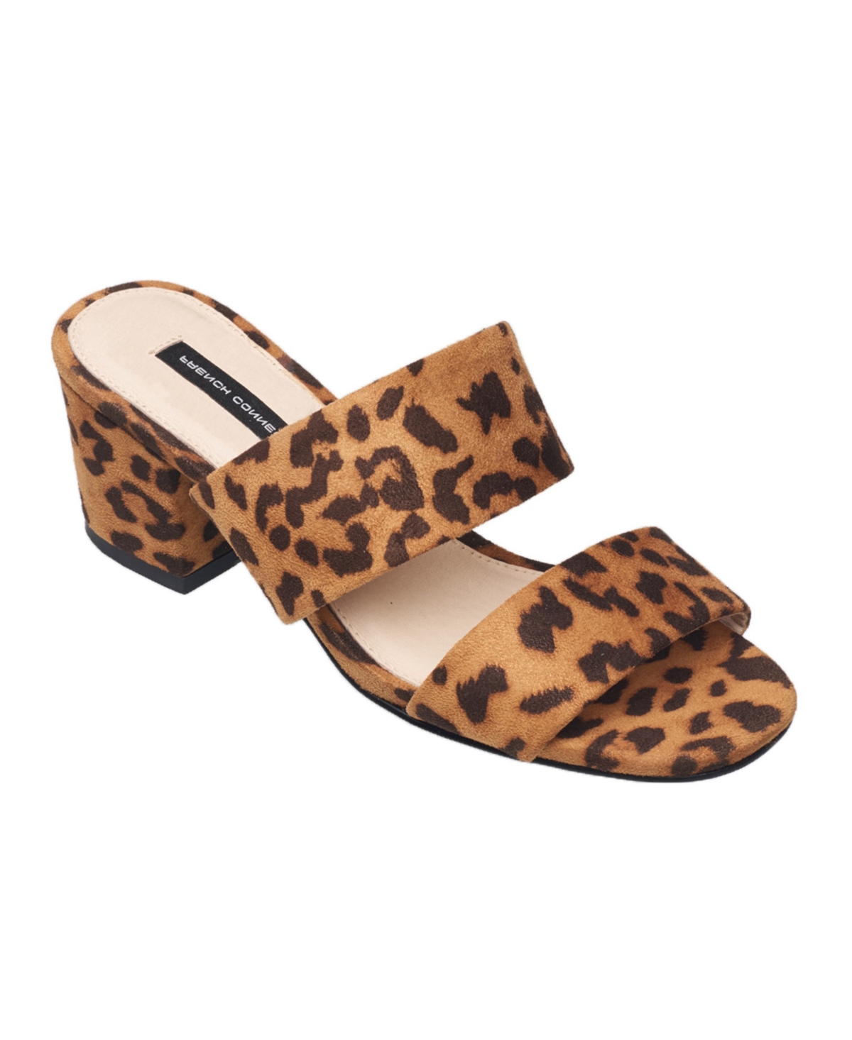 French Connection Women's Block Heel Two-piece Dress Sandals In Leopard