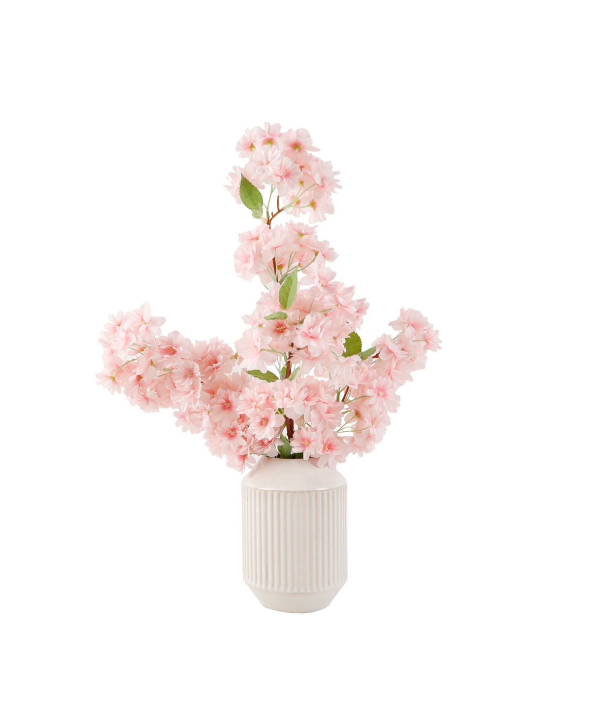 19.5" H Cherry Blossom in 6.65" H Ceramic Vase - White