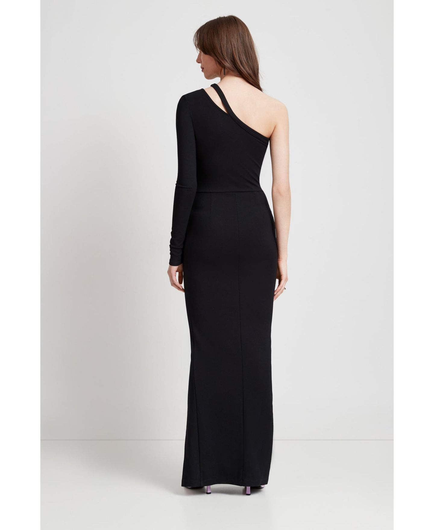 Женское платье Marcella Lydia Cutout One-Shoulder Side-Slit Maxi, цвет: Чёрный — фото 3