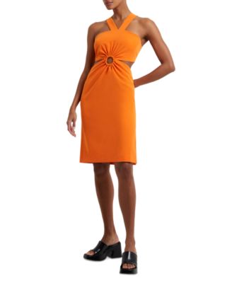 French Connection - Women's Crepe Halter Ring Dress