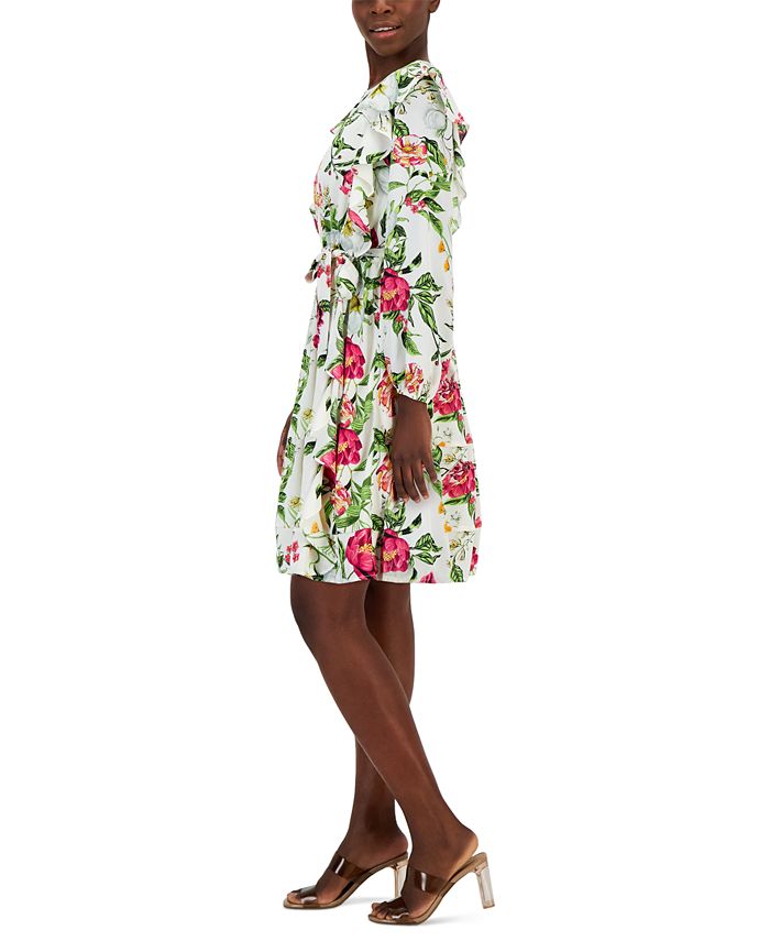 Tinsel Petite FloralPrint Ruffled TieWaist Mini Dress Macy's