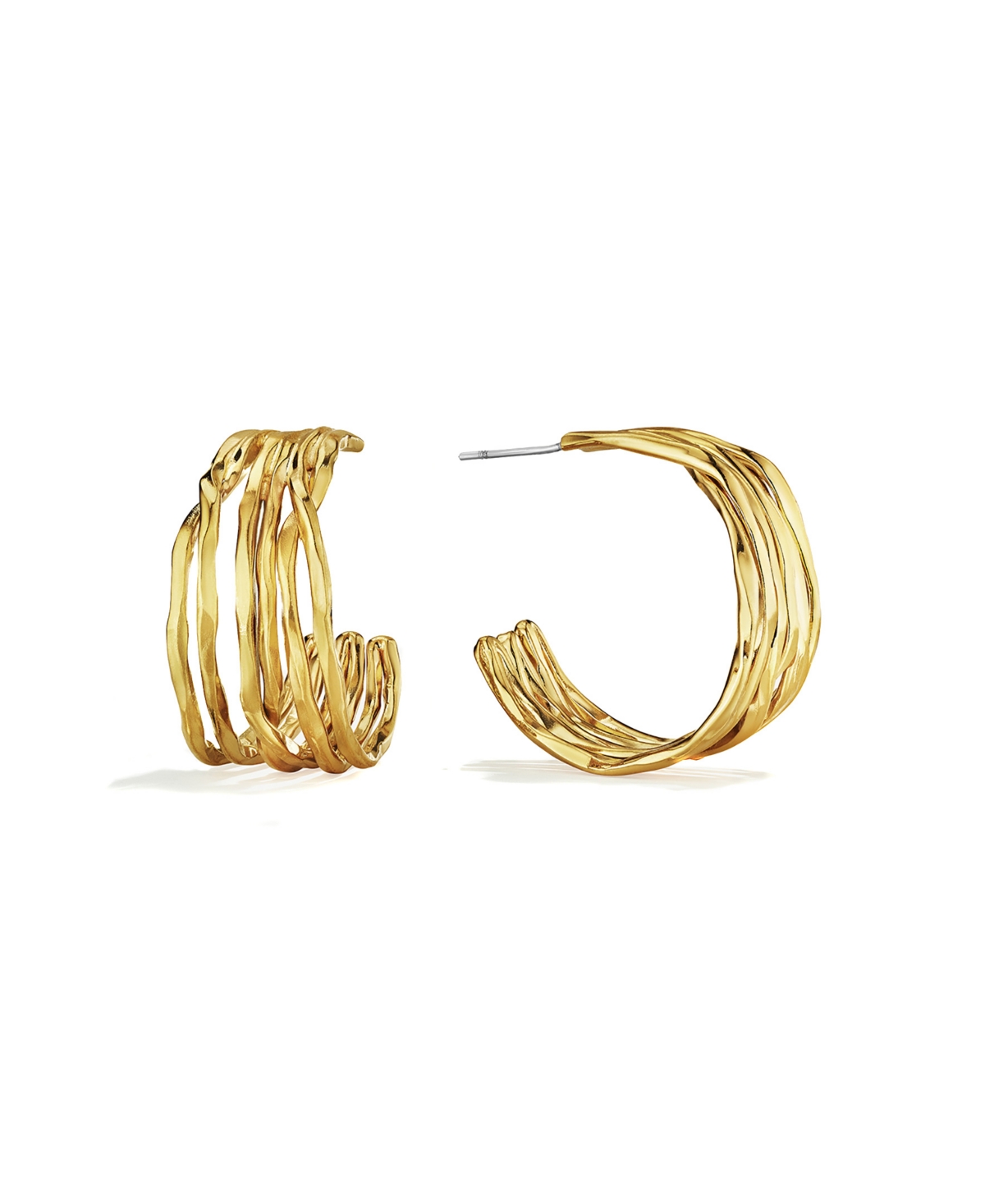 24K Gold-Plated Nyundo Hoop Earrings - Gold