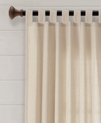 Lush Decor Farmhouse Faux Linen Tab Top Window Curtain Panel Single