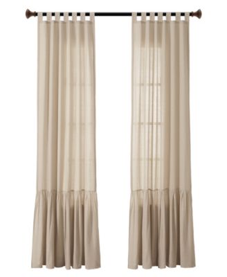Lush Decor Farmhouse Faux Linen Tab Top Window Curtain Panel Single