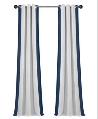 Lush Decor Block Border Grommet Blackout Window Curtain Panel Single 40"W x 84"L