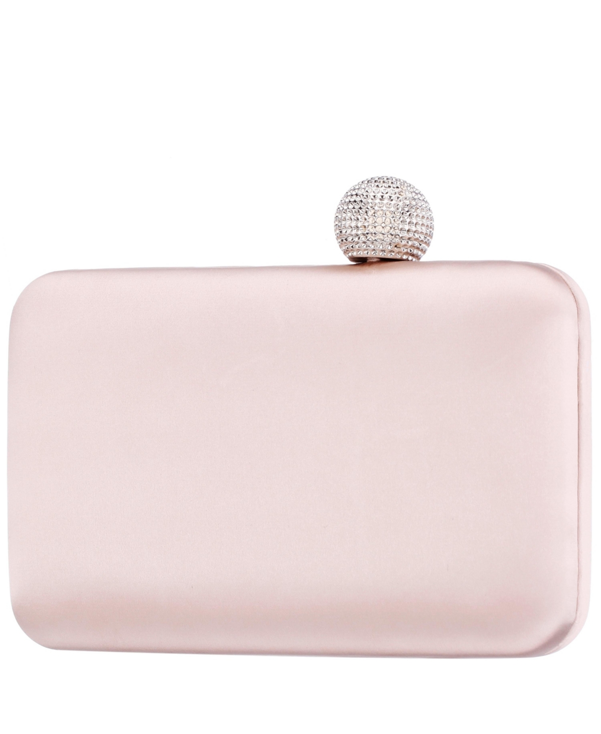 Nina Satin Minaudiere With Crystal Clasp In Pearl Rose