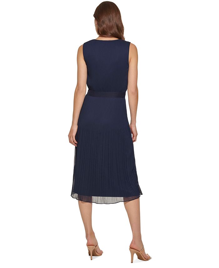 DKNY Women's Pleated Fit & Flare Midi Dress Macy's
