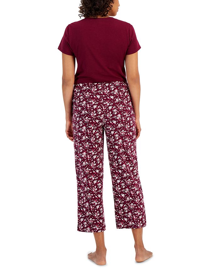 Charter Club Women's Cotton Printed Cropped Pajama Pants, Created for