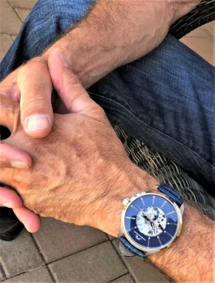 Men's Cassius Automatic Genuine Leather Band Watch 802ACAL