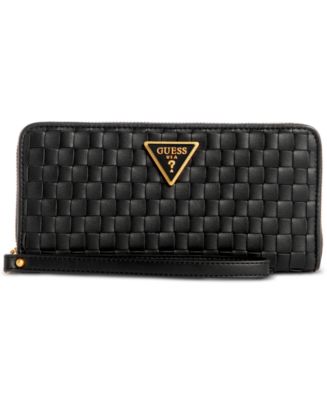 GUESS Lisbet Large Woven Zip Around Wallet - Macy's