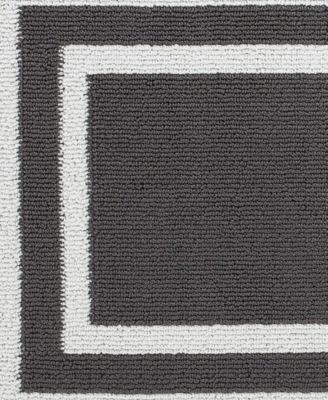 Jean Pierre Double Line Border Tufted - Machine Washable Runner Rug, 26" x 60"
