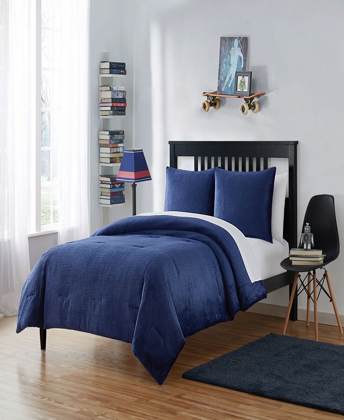 Olivia & Finn Plush Embossed Stars 2Piece Comforter Set, Twin Macy's