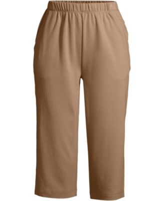 Women's Sport Knit High Rise Elastic Waist Capri Pants