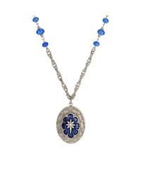 Enamel Crystal Star of Bethlehem Locket Bead Necklace