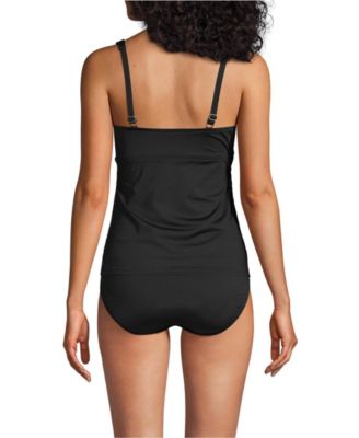 Women's DDD-Cup V-Neck Wrap Underwire Tankini Swimsuit Top Adjustable Straps