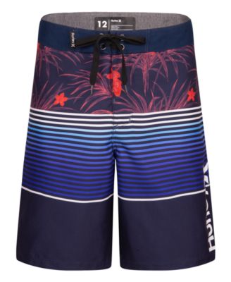 Hurley Big Boys Floral Printed Drawcord Board Shorts Macy s