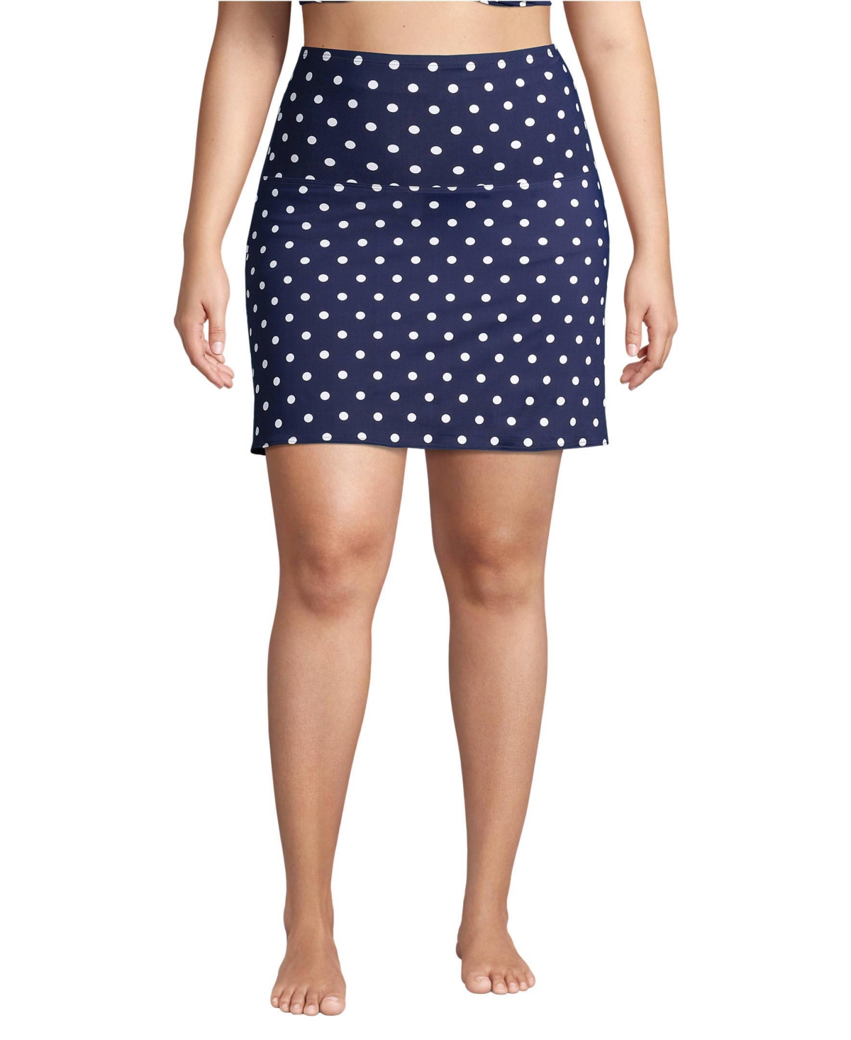 Lands' End Plus Size Tummy Control Ultra High Waisted Modest Swim Skirt Swim Bottoms