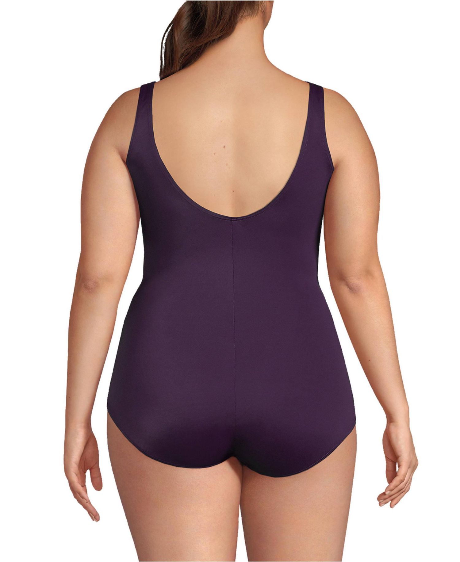 Plus Size Long Chlorine Resistant Soft Cup Tugless Sporty One-Piece Swimsuit