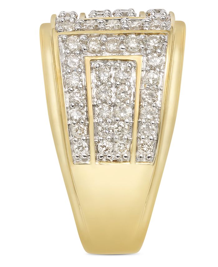 Macy's Men's Diamond Cluster Ring (2 ct. t.w.) in 10k Gold - Macy's