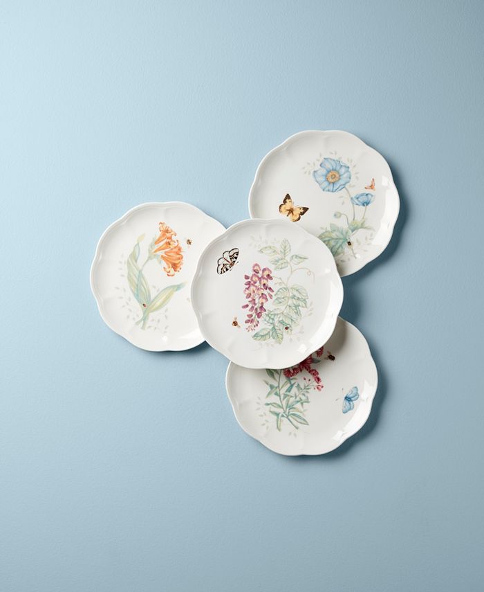 Corelle Dinnerware Set Lenox Butterfly Meadow Sushi Plate Set - 3