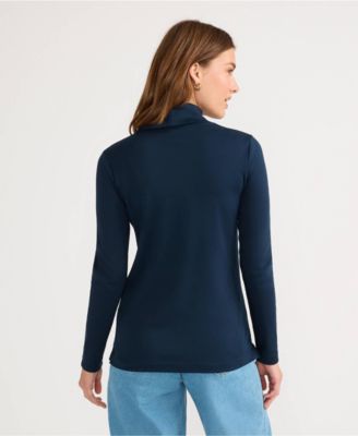 Women's Supima Cotton Fitted Long Sleeve Turtleneck