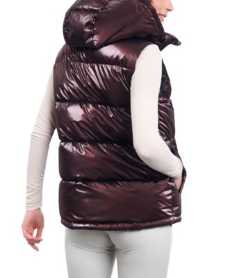 BCBGeneration Women's Hooded Stand-Collar Puffer Vest - Macy's