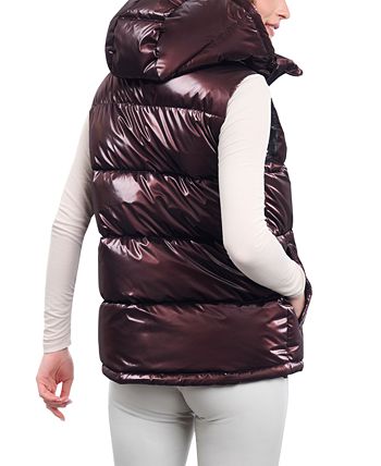 BCBGeneration Women s Hooded Stand Collar Puffer Vest Macy s