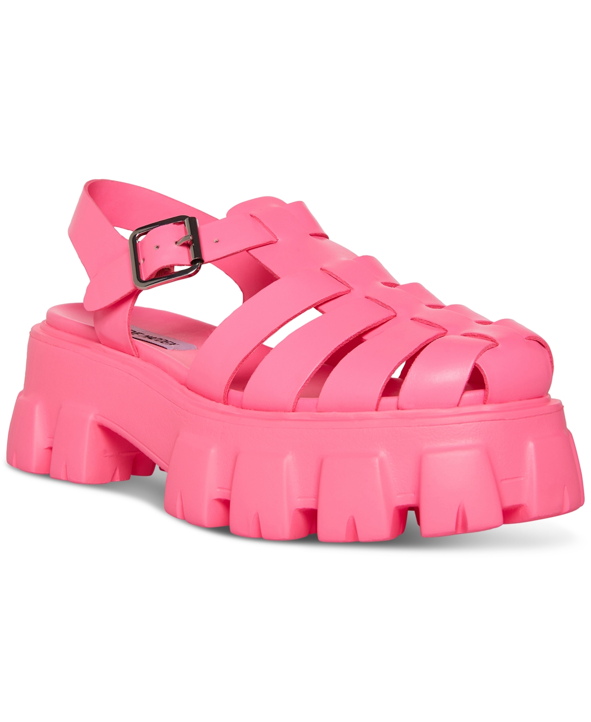 Steve Madden Women's Echo Strappy Platform Fisherman Sandals In Hot Pink