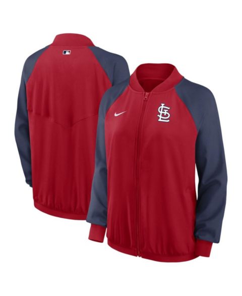 Женские куртки Nike Women's Red St. Louis Cardinals Authentic Collection Team Raglan Performance Full-Zip Jacket