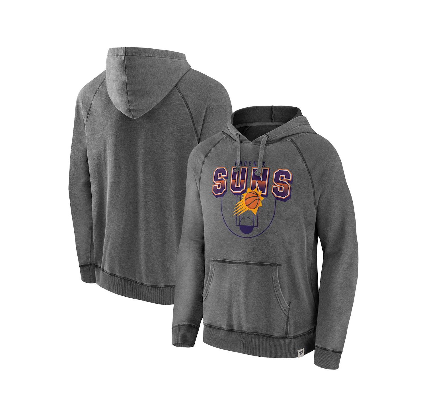Men's Gray Phoenix Suns Acquisition True Classics Vintage-Like Snow Wash Pullover Hoodie