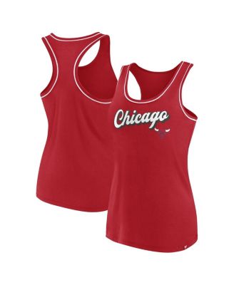 Women's Red Chicago Bulls Wordmark Logo Racerback Tank Top
