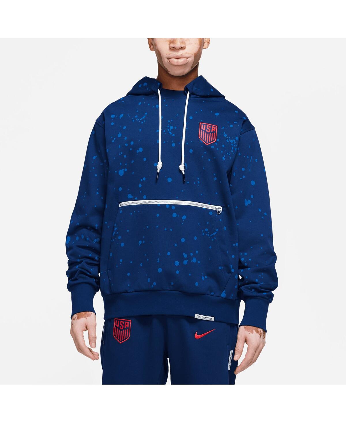 Shop Nike Men's  Navy Usmnt Standard Issue Pullover Hoodie
